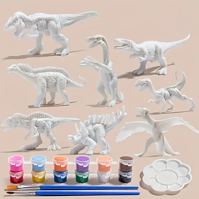 6pcs/8pcs, DIY Coloring Dinosa – обзор и цена Puzzle Blank White