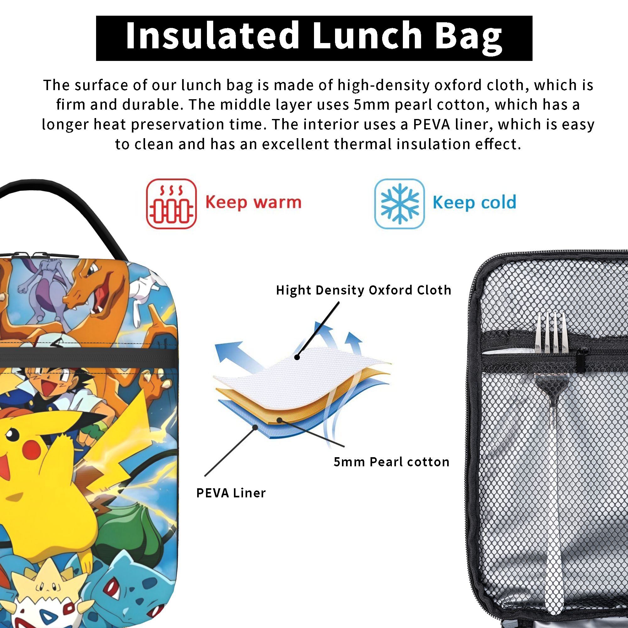 Cute Cartoon Manga Poke-Mon In – обзор и цена Tote Bag Sublimation