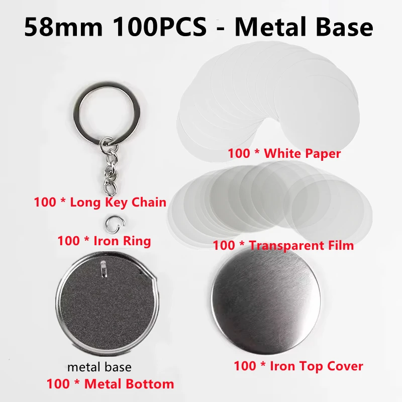 100PCS Blank Plastic/Metal But – обзор и цена Button Badge Blank