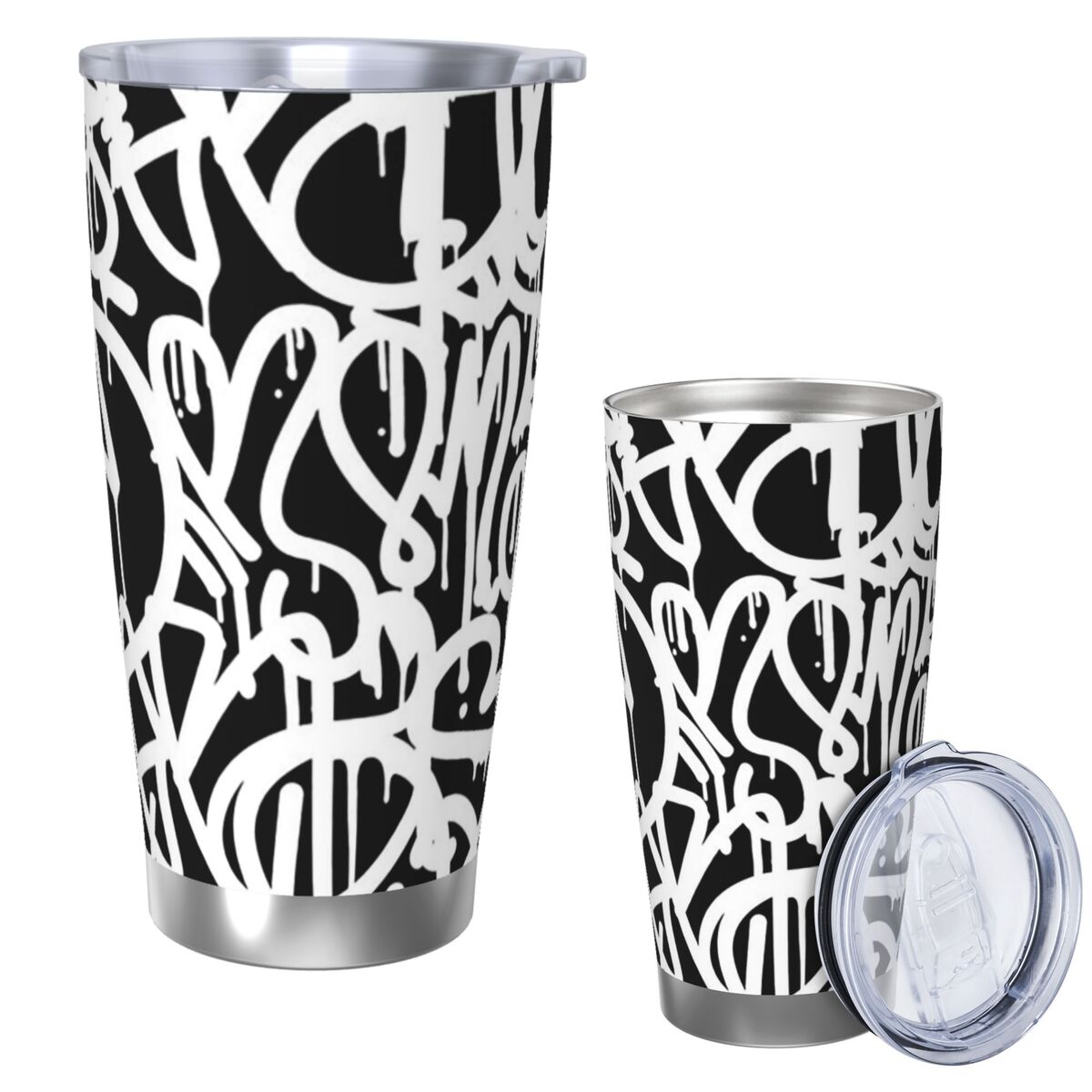 Black And White Graffiti Stain – обзор и цена Tumbler 20Oz White