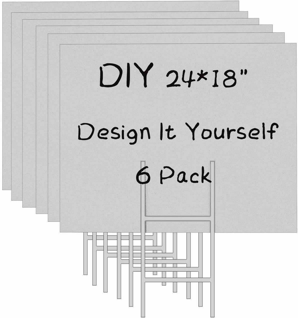6 Pack 24x18 White Blank Lawn  – обзор и цена Yard Sign Blank