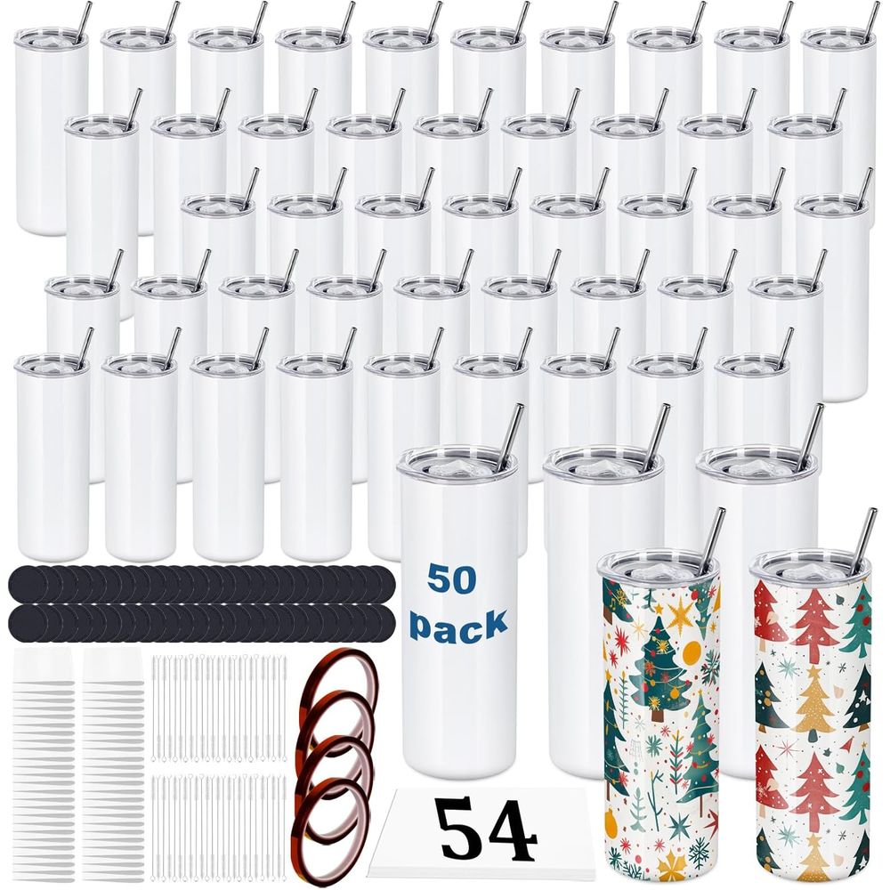 50 Pack 20 OZ Sublimation Tumb – обзор и цена Tumbler 20Oz White