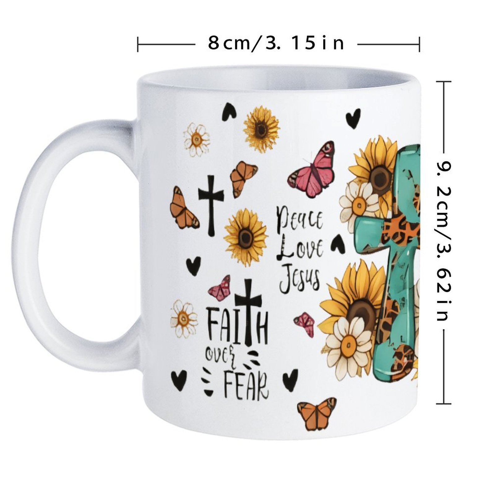 A Cross Surrounded By Sunflowe – обзор и цена Sublimation Mug White