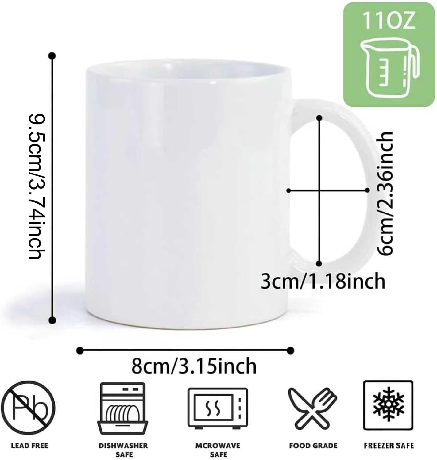 36pcs Sublimation Mugs 11oz Wh – обзор и цена Sublimation Mug White