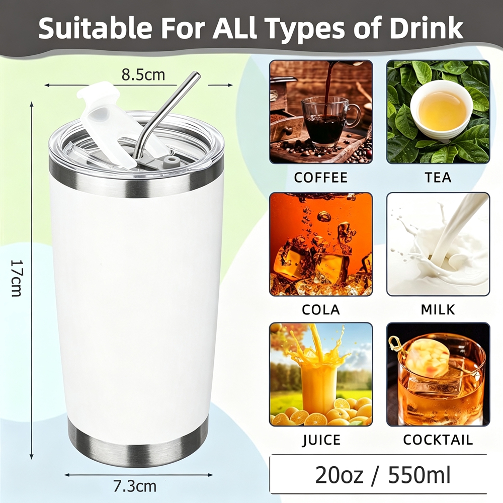20oz Tumbler Mug with Lid and  – обзор и цена Tumbler 20Oz White